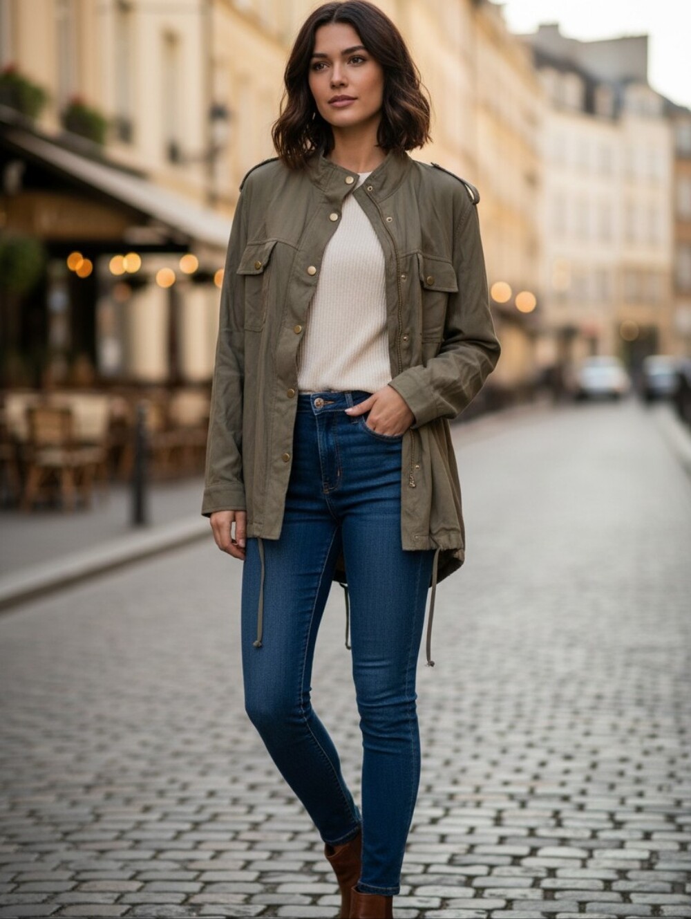 Hayden Los Angeles Utility Jacket in Taupe 2x